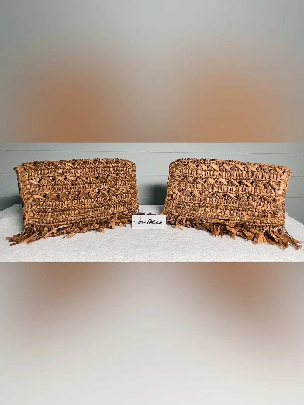 Sam Edelman Raffia Fringe Clutch Crossbody Bag – Brand New With Tags